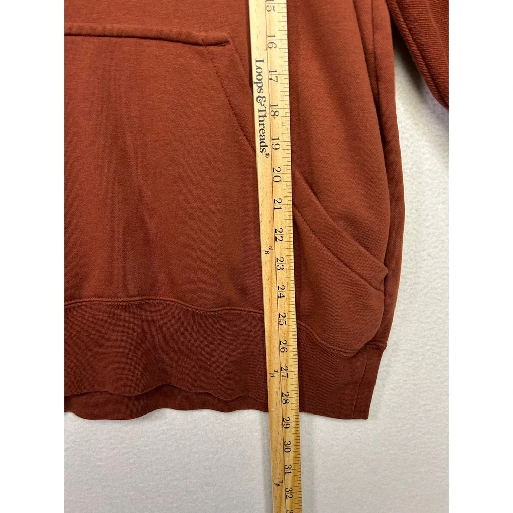 Streetwear Gorpcore Nike Mens S Tall Rust Brown Center Mini Swoosh Hoodie